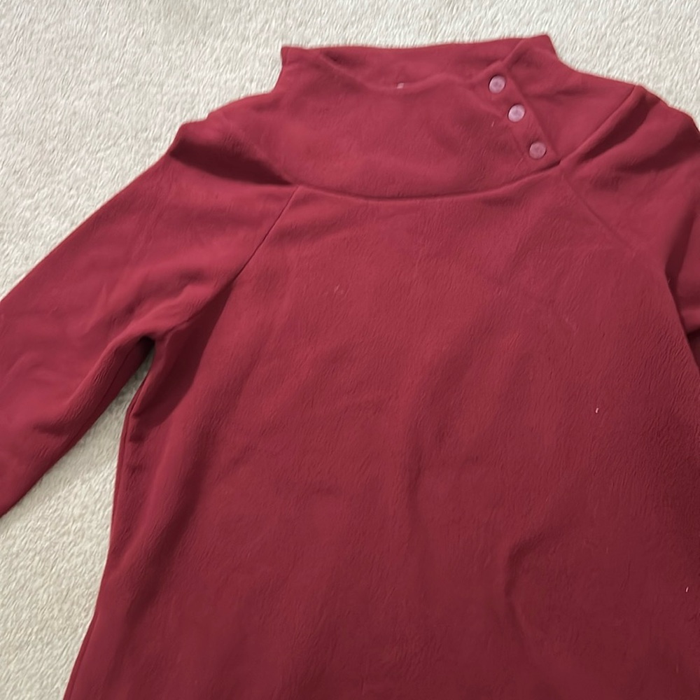 XL Dudley Stephens burgundy turtleneck tunic